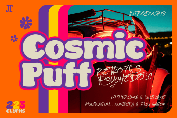 Cosmic Puff Font: A Retro Display Typeface for Editorial Design