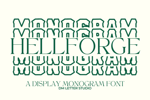 Hell Forge Stacked Monogram Font for Editorial Design